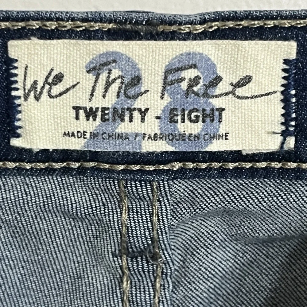 We The Free Women's Distressed Skinny Jeans‎ Raw Fringe Hem Size 28 Ankle Length